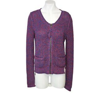 Aritzia Wilfred Free Womens Full Zip Cotton Knit Sweater, Size Small
